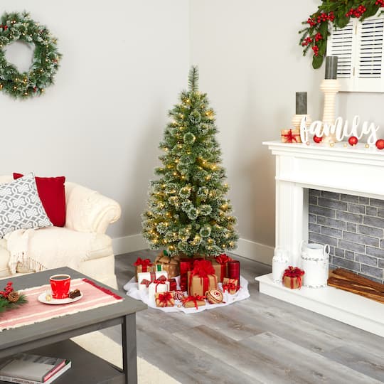 5ft. Pre-Lit Wisconsin Slim Snow Tip Pine Artificial Christmas Tree with Clear LED Lights